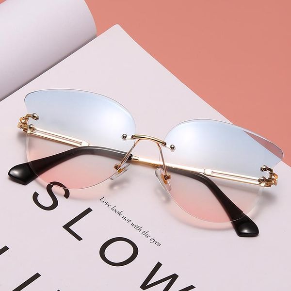 sunglasses fashion rimless cat eye designer women metal sun glasses lady shades uv400 eyewear, White;black
sunglasses fashion rimless cat eye designer women metal sun glasses lady shades uv400 eyewear, White;black