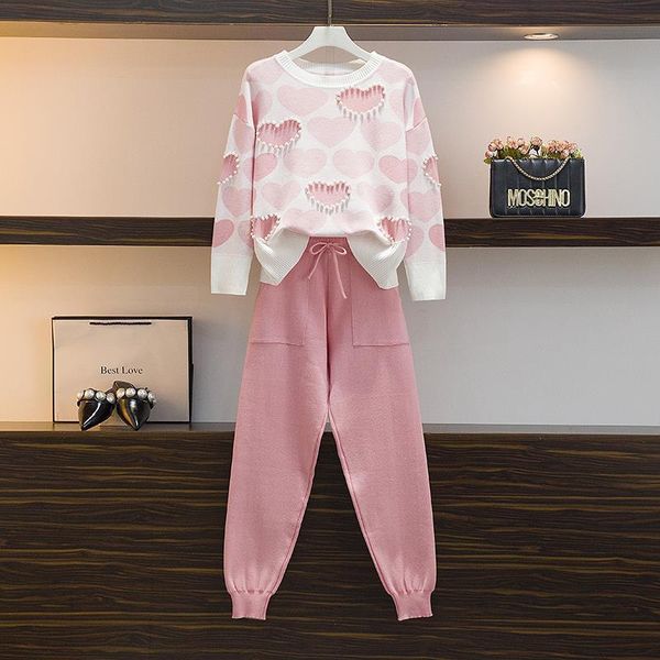 2 piece set knit womens tracksuits outfits love heart short sleeve o neck lace up waist ankle harem pants, Gray
2 piece set knit womens tracksuits outfits love heart short sleeve o neck lace up waist ankle harem pants, Gray