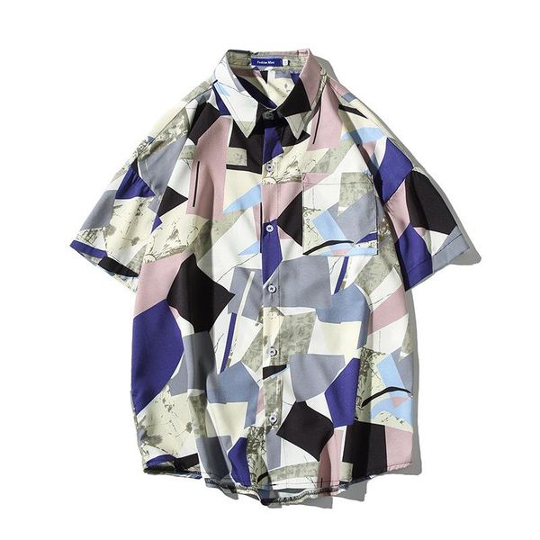 men's casual shirts 2021 printed shirt all-match loose short-sleeved hawaiian, White;black
men's casual shirts 2021 printed shirt all-match loose short-sleeved hawaiian, White;black