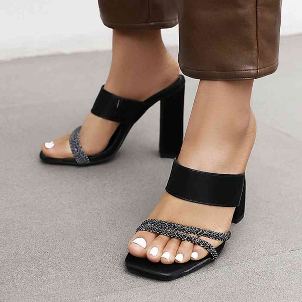 sandals open toe lady high heels bling party office shoes slip on mules women stylish brand pumps, Black
sandals open toe lady high heels bling party office shoes slip on mules women stylish brand pumps, Black