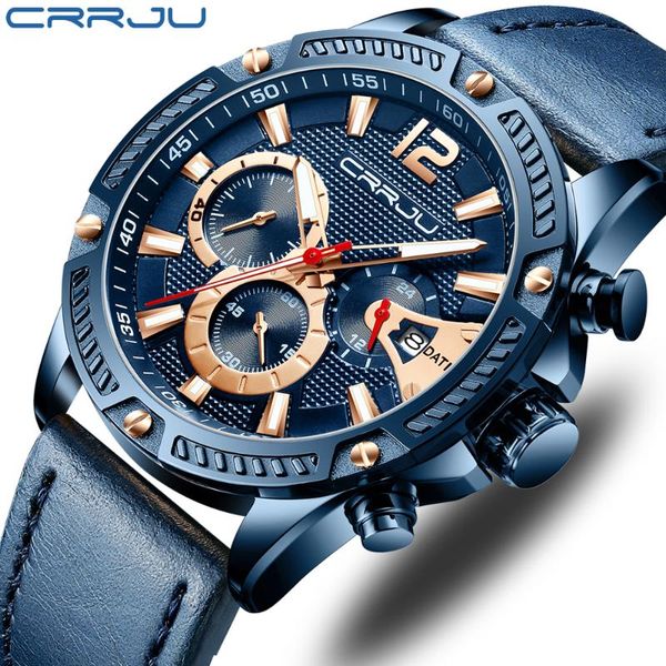 men watches crrju luxury leather military for mens fashion chronograph date waterproof quartz man reloj hombre wristwatches, Slivery;brown
men watches crrju luxury leather military for mens fashion chronograph date waterproof quartz man reloj hombre wristwatches, Slivery;brown
