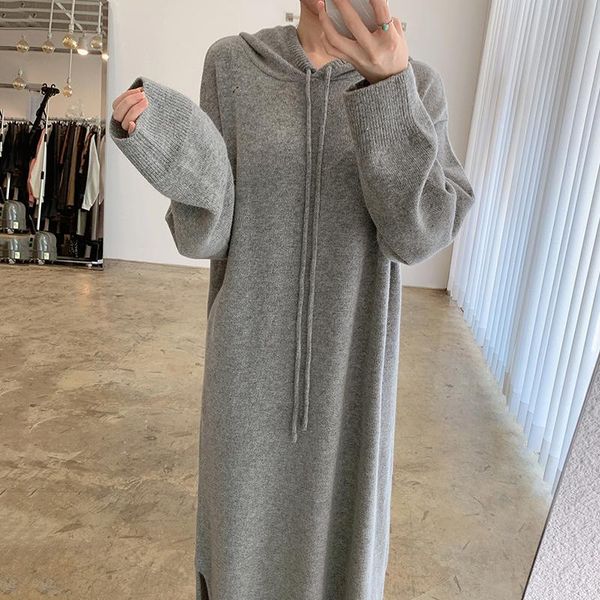 casual dresses 2021 hooded knitted dress woman autumn oversized gray solid knitting vestido korean long sleeve fall knitwear warm, Black;gray
casual dresses 2021 hooded knitted dress woman autumn oversized gray solid knitting vestido korean long sleeve fall knitwear warm, Black;gray