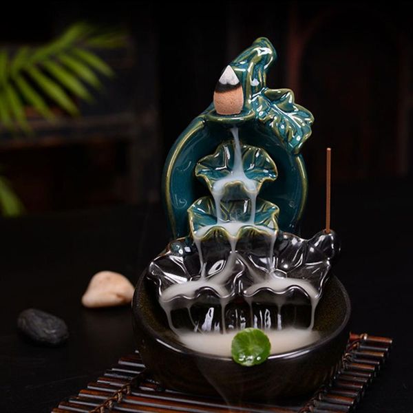 fragrance lamps ceramic backflow waterfall incense burner lotus shape censer holder mountain river handicraft home decoration
fragrance lamps ceramic backflow waterfall incense burner lotus shape censer holder mountain river handicraft home decoration