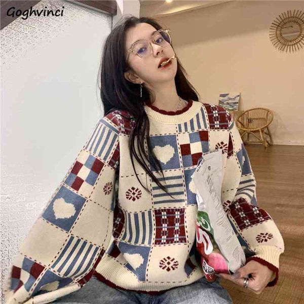 women pullover patchwork vintage panelled thicken woman knitted sweaters female loose all-match warm comfortable korean style, White;black
women pullover patchwork vintage panelled thicken woman knitted sweaters female loose all-match warm comfortable korean style, White;black