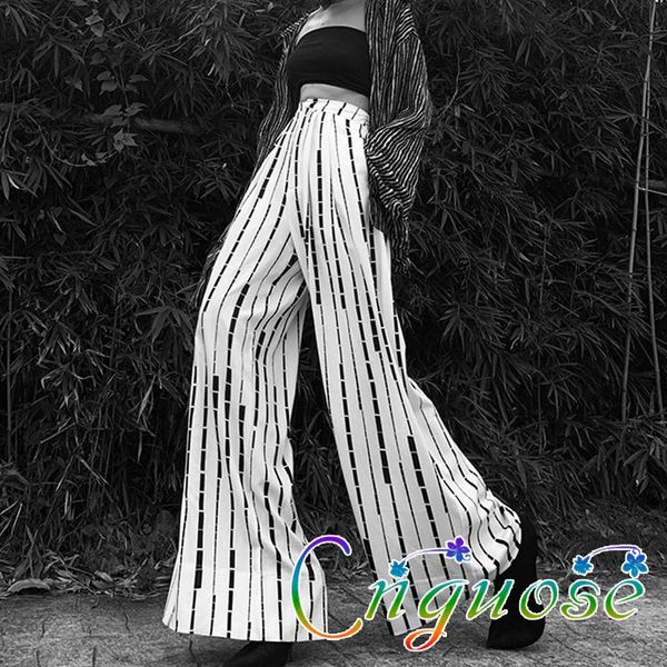 women's pants & capris 2021 spring fashion black and white striped pattern high waist wide-leg casual long legs straight female trouser, Black;white
women's pants & capris 2021 spring fashion black and white striped pattern high waist wide-leg casual long legs straight female trouser, Black;white