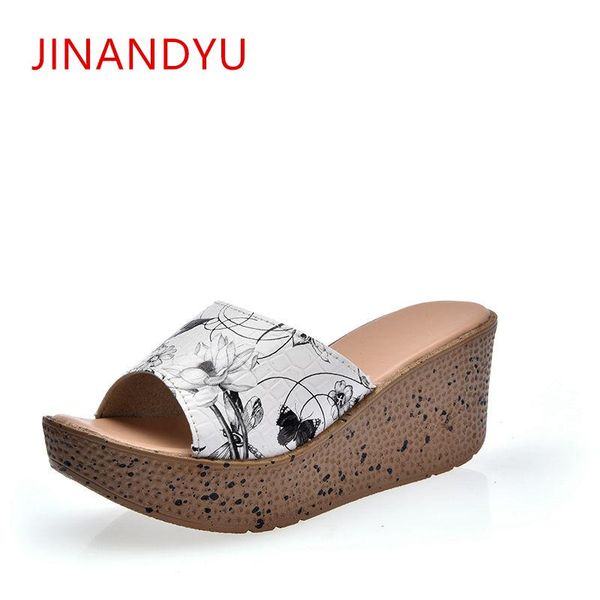 slippers wedge heel platform shoes women summer elegant thick bottom sandal slides flip flops casual footwear open toe mules, Black