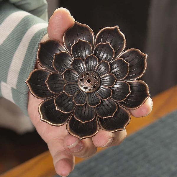 bronze lotus incense holder, porous sandalwood indoor and household buddha burner tea ceremony ornaments fragrance lamps
bronze lotus incense holder, porous sandalwood indoor and household buddha burner tea ceremony ornaments fragrance lamps