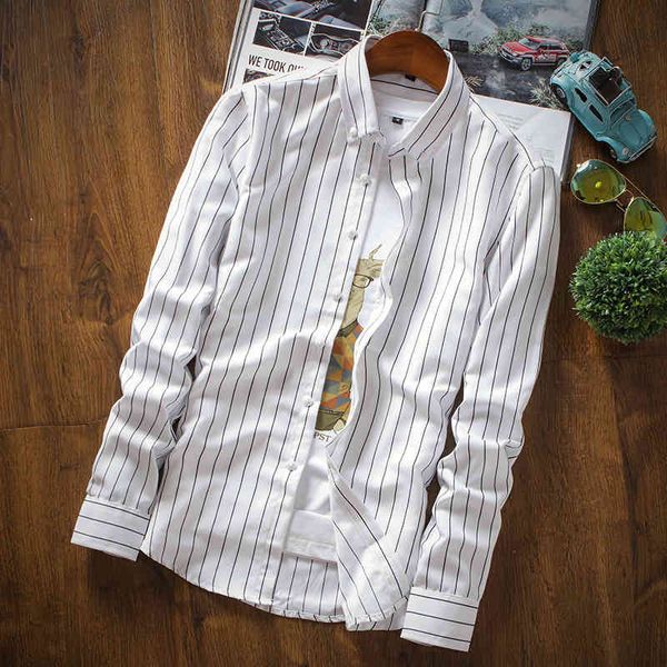 strped shirts mens button-down casual slim fit long sleeve dress shirts korean style men work business brand shirt camisas 210524, White;black
strped shirts mens button-down casual slim fit long sleeve dress shirts korean style men work business brand shirt camisas 210524, White;black