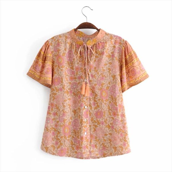 spring flower printing women shirt puff sleeve ethnic style smock stand collar blouse lady loose blusas s8590, White
spring flower printing women shirt puff sleeve ethnic style smock stand collar blouse lady loose blusas s8590, White