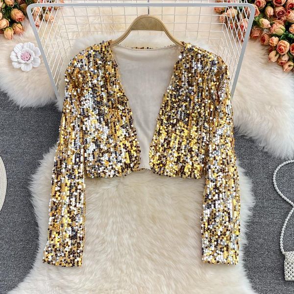 women's jackets short sequin cardigan jacket autumn 2021 fashion high waist slim casual long sleeve, Black;brown
women's jackets short sequin cardigan jacket autumn 2021 fashion high waist slim casual long sleeve, Black;brown