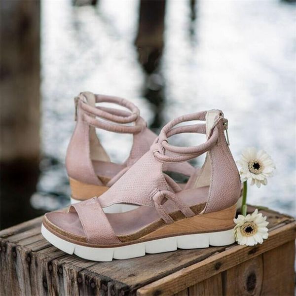 sandals women zipper wedges platform open toe solid hollow out ladies shoes pink 2021 summer fashion casual female footwear 43, Black
sandals women zipper wedges platform open toe solid hollow out ladies shoes pink 2021 summer fashion casual female footwear 43, Black