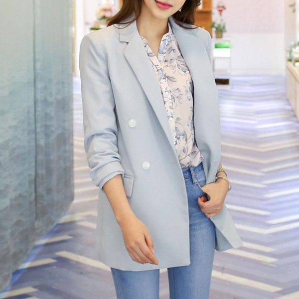 women's suits & blazers boollili spring autumn simple casual double breasted blazer women long sleeve suit work wear chaqueta mujer, White;black
women's suits & blazers boollili spring autumn simple casual double breasted blazer women long sleeve suit work wear chaqueta mujer, White;black