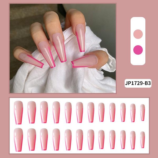 false nails 24pcs pink nail patch glue type removable super long paragraph fashion manicure save time natural full cover, Red;gold
false nails 24pcs pink nail patch glue type removable super long paragraph fashion manicure save time natural full cover, Red;gold