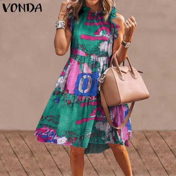 casual dresses short dress vonda women sleeveless ruffled neck plus size elegant robe femme vintage printed sundress 5xl vestidos, Black;gray
casual dresses short dress vonda women sleeveless ruffled neck plus size elegant robe femme vintage printed sundress 5xl vestidos, Black;gray