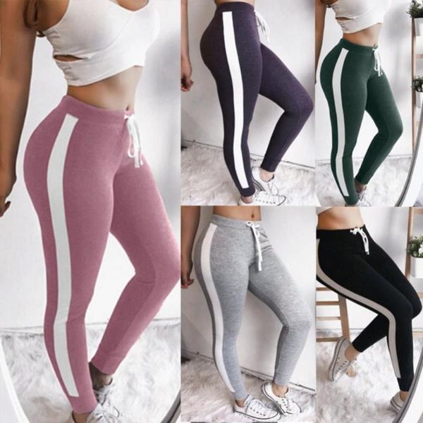 women's leggings solid side striped women drawstring elastic waist pants for gym hip lifter skinny, Black
women's leggings solid side striped women drawstring elastic waist pants for gym hip lifter skinny, Black