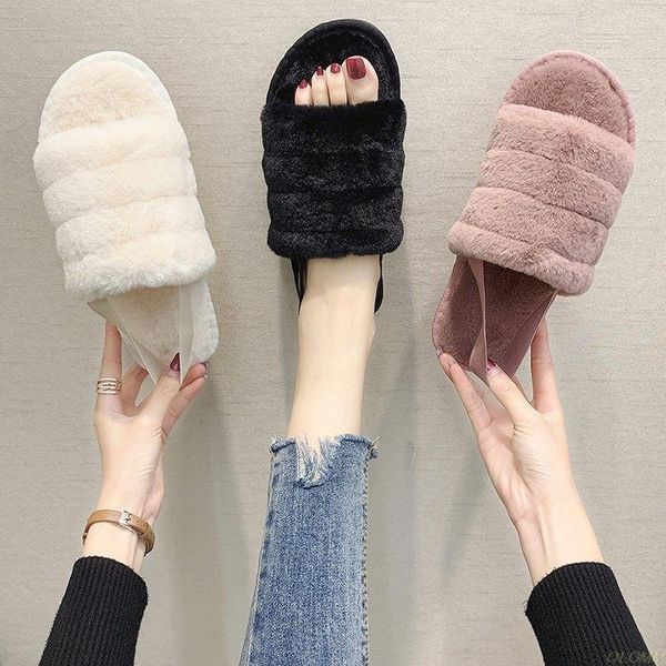 slippers summer autumn women sandals with fur of sheep comfortable wool plataformas mujer sandalias, Black
slippers summer autumn women sandals with fur of sheep comfortable wool plataformas mujer sandalias, Black