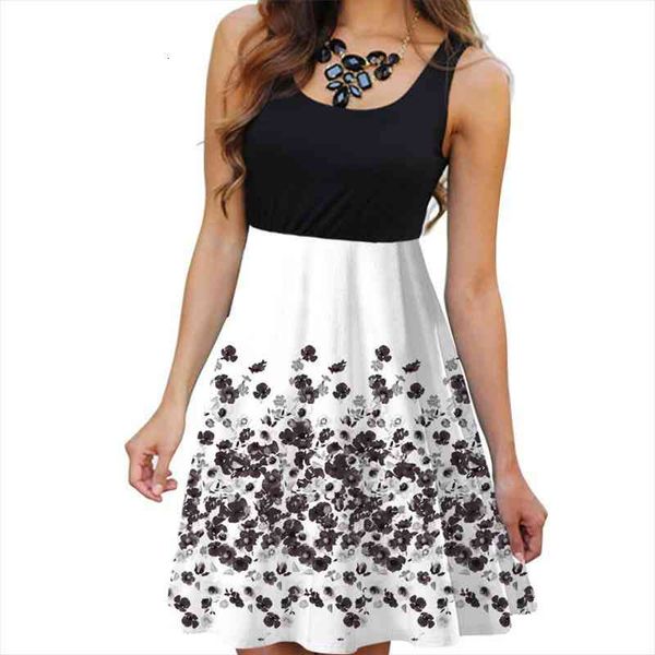 summer tank women floral printed dress sleeveless casual o-neck dress ladies slim elastic waist a-line mini vestidos, Black;gray
summer tank women floral printed dress sleeveless casual o-neck dress ladies slim elastic waist a-line mini vestidos, Black;gray