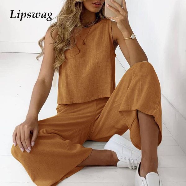 women's two piece pants spring summer women cotton linen set casual sleeveless o-neck shirt and loose suits solid sets 3xl, White
women's two piece pants spring summer women cotton linen set casual sleeveless o-neck shirt and loose suits solid sets 3xl, White