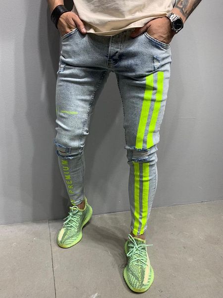 men's jeans brand 2021 european and american ripped elastic feet printed style, Blue
men's jeans brand 2021 european and american ripped elastic feet printed style, Blue