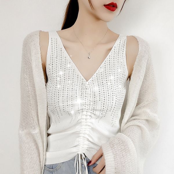 for women blusas mujer de moda verano tank women sleeveless v-neck knitted tank camis female camisole d568 210426, White
for women blusas mujer de moda verano tank women sleeveless v-neck knitted tank camis female camisole d568 210426, White