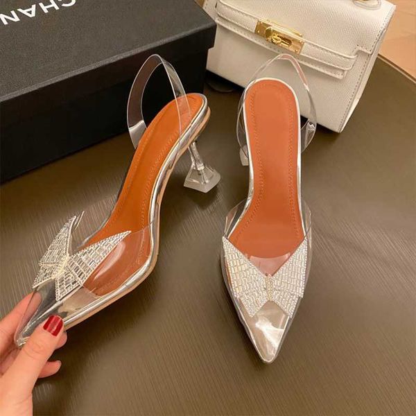 sandals women's shoes 2021 spring and summer crystal heel transparent pvc butterfly decoration fashion versatile, Black
sandals women's shoes 2021 spring and summer crystal heel transparent pvc butterfly decoration fashion versatile, Black
