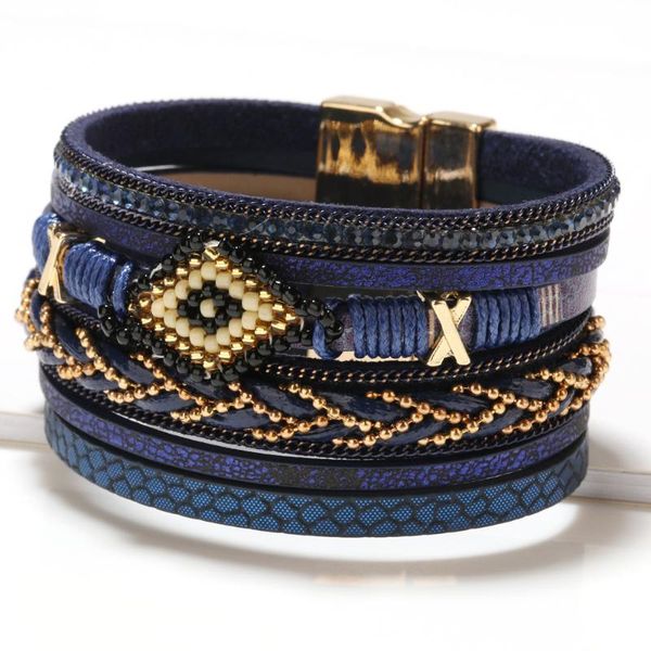 charm bracelets bohemian style simple jewelry, european and american eye rice beads, hand woven leather bracelet, female, Golden;silver
charm bracelets bohemian style simple jewelry, european and american eye rice beads, hand woven leather bracelet, female, Golden;silver