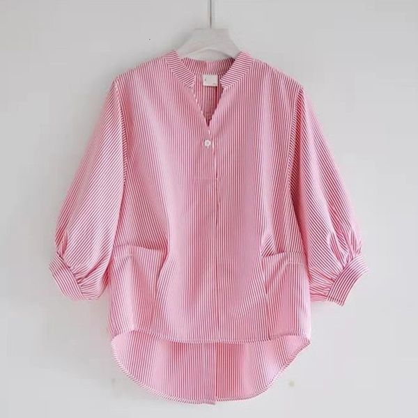 women's blouses & shirts 2021 arrival summer korea style women casual lantern sleeve v-neck button blouse all-matched striped pr, White
women's blouses & shirts 2021 arrival summer korea style women casual lantern sleeve v-neck button blouse all-matched striped pr, White