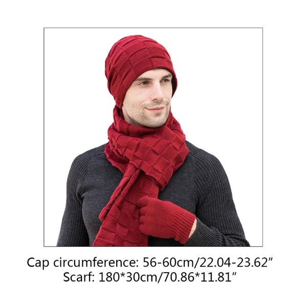 hats, scarves & gloves sets men winter 3pcs solid plaid knit beanie hat long scarf touch screen set e15e, Blue;gray
hats, scarves & gloves sets men winter 3pcs solid plaid knit beanie hat long scarf touch screen set e15e, Blue;gray