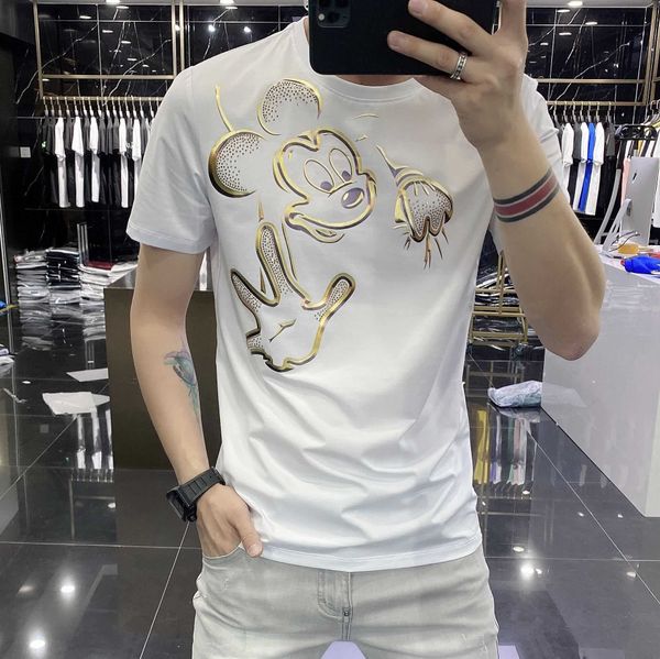 w0703 summer 2020 short sleeve fashion brand fashion gilded slim round neck t-shirt fashion, White;black
w0703 summer 2020 short sleeve fashion brand fashion gilded slim round neck t-shirt fashion, White;black