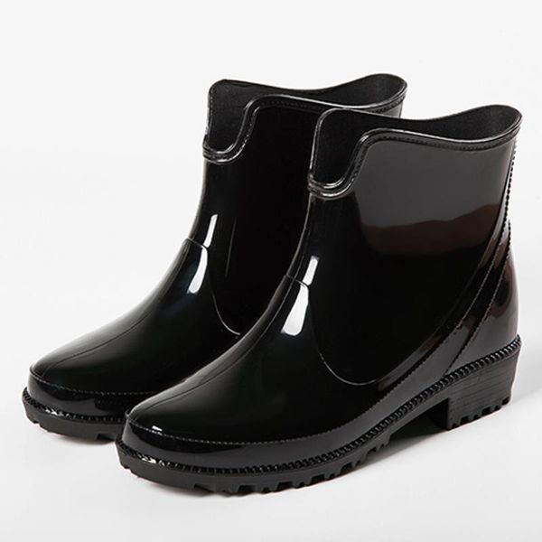 boots ankle round toe waterproof rainboots women flat non-slip rubber shoes solid rain, Black
boots ankle round toe waterproof rainboots women flat non-slip rubber shoes solid rain, Black