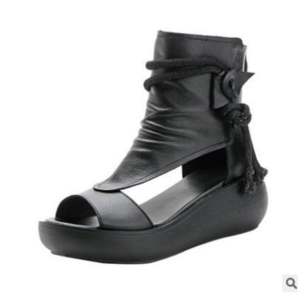 new women sandals genuine leather summer shoes rome wedges platform thick bottomed breathable comfortable women sandals, Black
new women sandals genuine leather summer shoes rome wedges platform thick bottomed breathable comfortable women sandals, Black