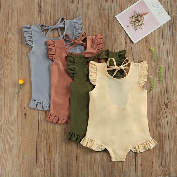 toddlers summer swimwear solid color kids o-neck ruffle sleeve lacing backless swimsuit for little girls beachwear one-pieces, Black
toddlers summer swimwear solid color kids o-neck ruffle sleeve lacing backless swimsuit for little girls beachwear one-pieces, Black