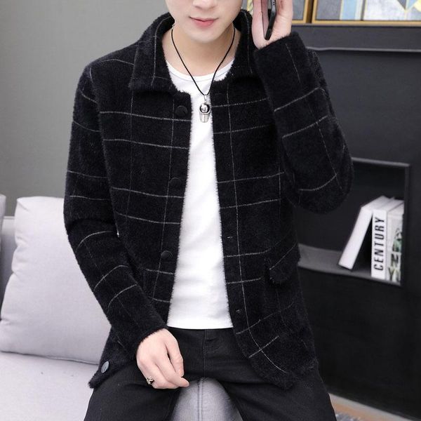 men's jackets 2021 square plaid lapel short imitation mink jacket autumn and winter youth slim knit, Black;brown
men's jackets 2021 square plaid lapel short imitation mink jacket autumn and winter youth slim knit, Black;brown