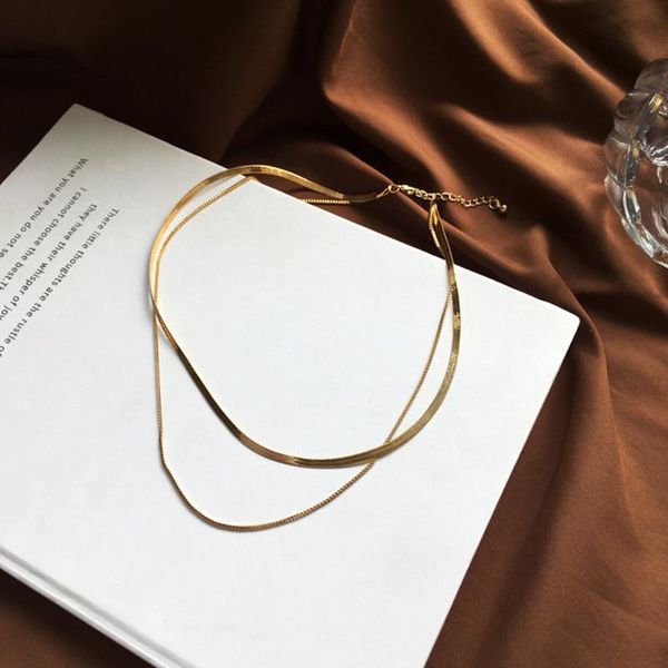 chokers contracted style double necklace women chain collarbone accessories, Golden;silver
chokers contracted style double necklace women chain collarbone accessories, Golden;silver