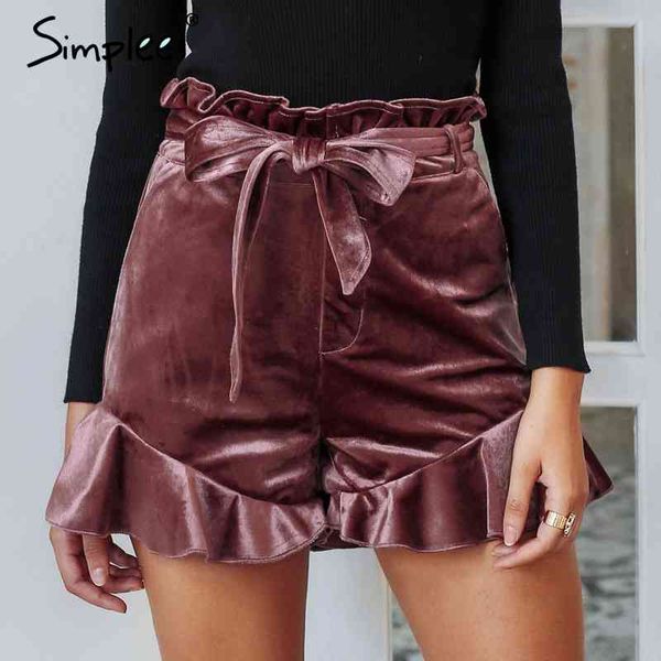 bow lace up sash velvet women ruffles hem elastic high waist shorts autumn winter short bottom vintage 210414, White;black
bow lace up sash velvet women ruffles hem elastic high waist shorts autumn winter short bottom vintage 210414, White;black