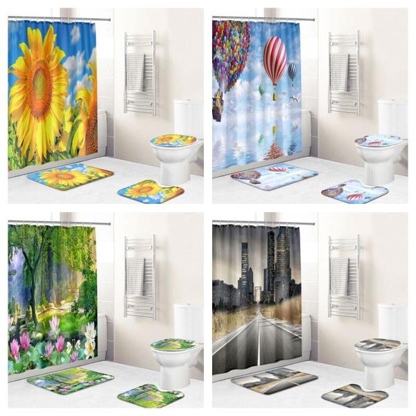 bathroom accessories modern realistic landscape waterproof fabric shower curtain cover non slip carpet bath pad accessory set
bathroom accessories modern realistic landscape waterproof fabric shower curtain cover non slip carpet bath pad accessory set