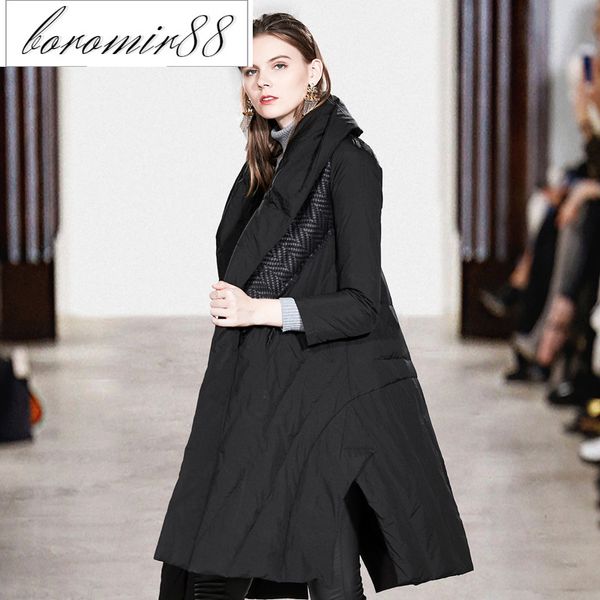 winter white duck down medium and long coat women's thickened loose cloak skirt, Black
winter white duck down medium and long coat women's thickened loose cloak skirt, Black