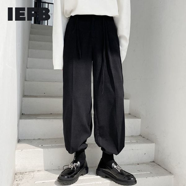 iefb spring dark stripe drawstring tie leg casual pants men's thick sports loose trousers mens fashion 9y4445 210524, Black
iefb spring dark stripe drawstring tie leg casual pants men's thick sports loose trousers mens fashion 9y4445 210524, Black