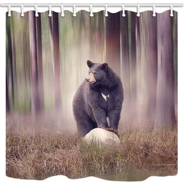 shower curtains foggy forest animals for bathroom black bear on a rock in the woods polyester fabric waterproof bath curtain
shower curtains foggy forest animals for bathroom black bear on a rock in the woods polyester fabric waterproof bath curtain