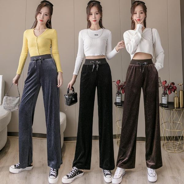 women's pants & capris autumn/winter wide leg trousers for women high waist hanging loose mop velvet and black, Black;white
women's pants & capris autumn/winter wide leg trousers for women high waist hanging loose mop velvet and black, Black;white