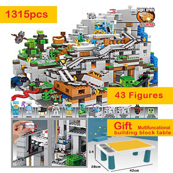 1315pcs compatible 21137 my world with multifuncational building blocks table mountain cave figures bricks toys for children kid q1215
1315pcs compatible 21137 my world with multifuncational building blocks table mountain cave figures bricks toys for children kid q1215