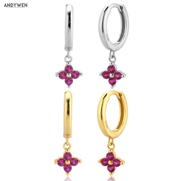 andywen 925 sterling silver rose red four crystal pendent charm circle pendiente drop earring piercing cz zircon fashion jewelry 210608
andywen 925 sterling silver rose red four crystal pendent charm circle pendiente drop earring piercing cz zircon fashion jewelry 210608