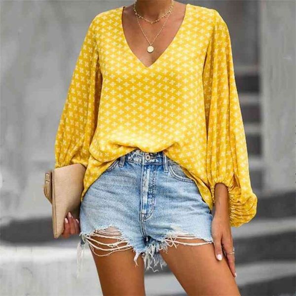 women autumn spring floral print blouse casual v neck loose lantern sleeve oversized shirt elegant female pullover blouses 210520, White
women autumn spring floral print blouse casual v neck loose lantern sleeve oversized shirt elegant female pullover blouses 210520, White