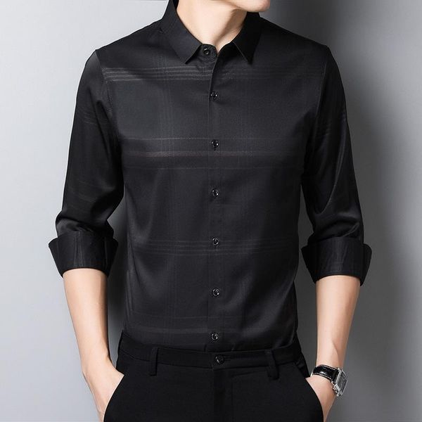 men's dress shirts high-end quality luxury men's shirts, autumn long-sleeved non-iron plaid dad black shirt, White;black
men's dress shirts high-end quality luxury men's shirts, autumn long-sleeved non-iron plaid dad black shirt, White;black