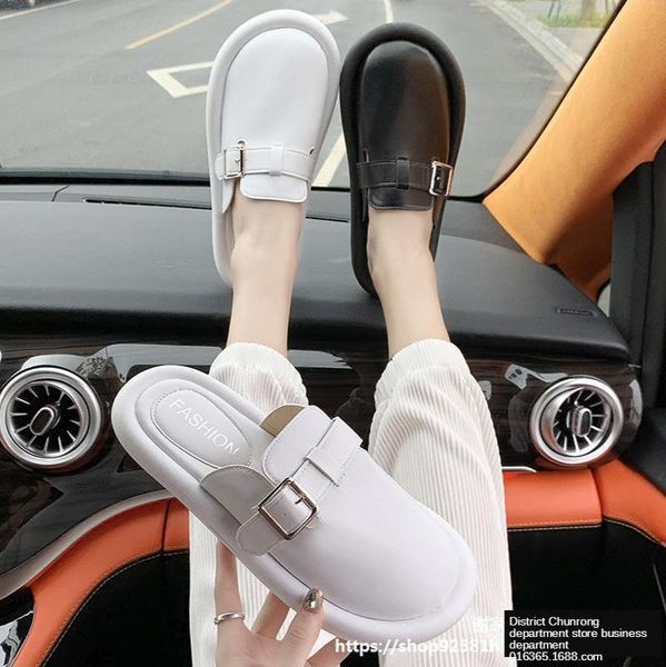 toe closed half slippers women pu leather mules slides casual shoes flats 2021 spring black/white
toe closed half slippers women pu leather mules slides casual shoes flats 2021 spring black/white