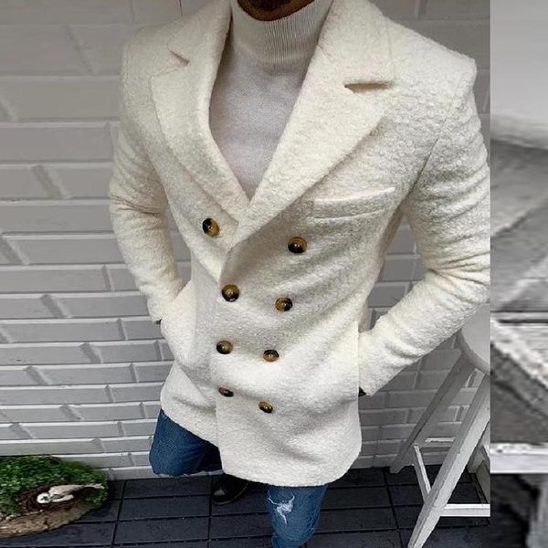 men's wool & blends double breasted short jacket autumn winter thick warm men solid plush outwear coats long sleeve turn down collar ou, Black
men's wool & blends double breasted short jacket autumn winter thick warm men solid plush outwear coats long sleeve turn down collar ou, Black