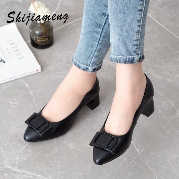 dress shoes the spring and autumn all-match summer style mid-heel soft leather thick heel shallow women's, Black
dress shoes the spring and autumn all-match summer style mid-heel soft leather thick heel shallow women's, Black
