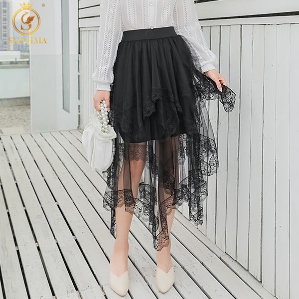 women summer high waist layered sheer mesh swallowtail midi long skirt asymmetric lace pleated party 210520, Black
women summer high waist layered sheer mesh swallowtail midi long skirt asymmetric lace pleated party 210520, Black