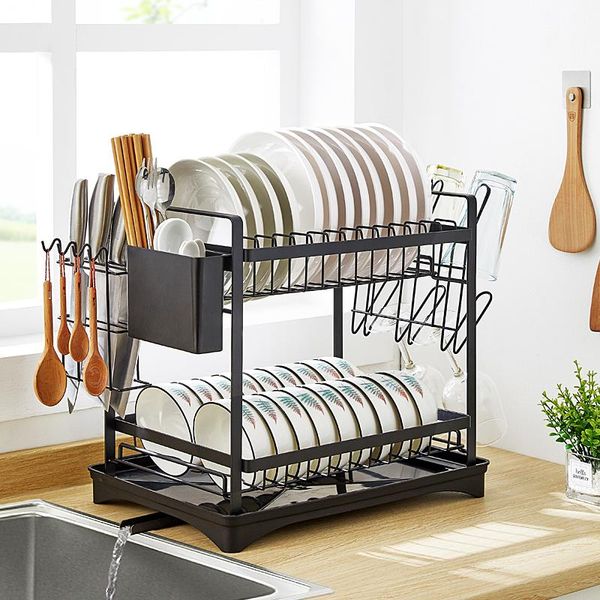 multi-functional countersink bowl rack double storage water pan kitchen shelf bottles & jars
multi-functional countersink bowl rack double storage water pan kitchen shelf bottles & jars