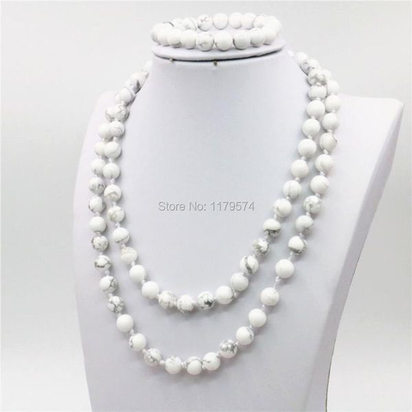 earrings & necklace 8mm natural white turkey stone beads bracelet sets girls christmas gifts diy jewelry making hand made ornaments 36inch, Silver
earrings & necklace 8mm natural white turkey stone beads bracelet sets girls christmas gifts diy jewelry making hand made ornaments 36inch, Silver